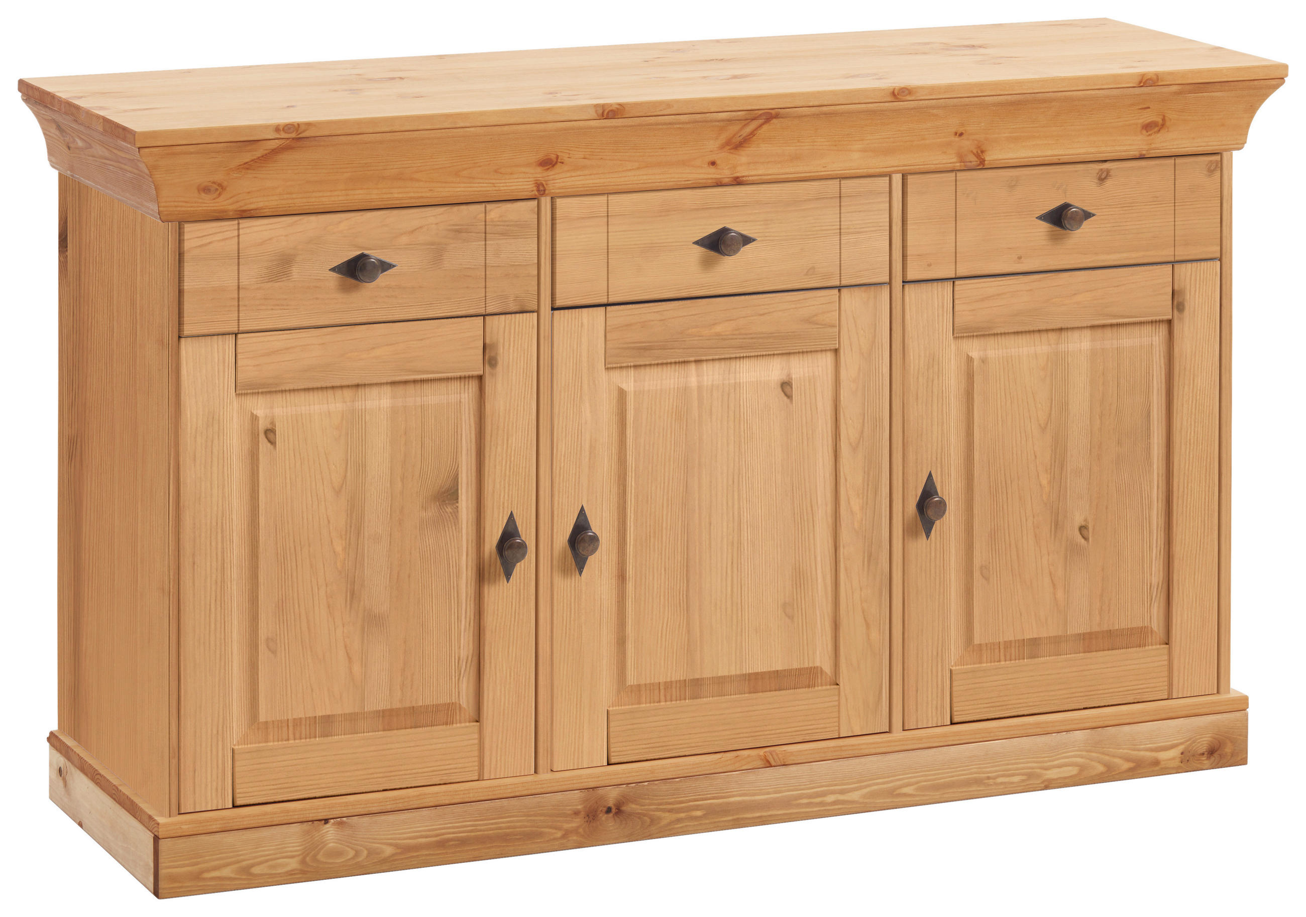 SIDEBOARD  143/85/45 cm 3 Schublade(n)  - Laugenfarbig/Kupferfarben, ROMANTIK / LANDHAUS, Holz/Metall (143/85/45cm) - Boxxx