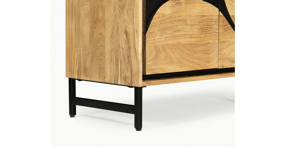 SIDEBOARD  in 160/85/40 cm  - Schwarz/Akaziefarben, Design, Holz/Metall (160/85/40cm) - Ambia Home