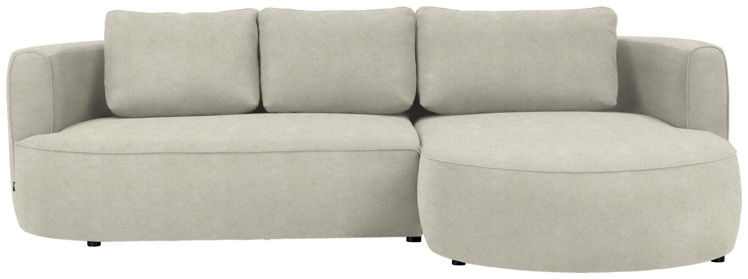 ECKSOFA in Webstoff Creme  - Creme/Schwarz, Modern, Kunststoff/Textil (284/183cm) - Welnova
