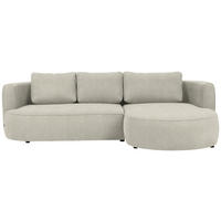 ECKSOFA in Webstoff Creme  - Creme/Schwarz, Modern, Kunststoff/Textil (284/183cm) - Welnova
