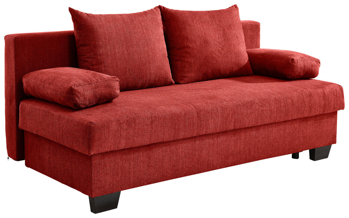 SCHLAFSOFA Flachgewebe Rot  - Rot, KONVENTIONELL, Holz/Textil (200/88/102cm) - Xora