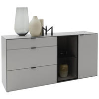 SIDEBOARD Grau  181,9/87,9/45,2 cm  - Schwarz/Grau, Design, Glas/Holz (181,9/87,9/45,2cm) - Dieter Knoll