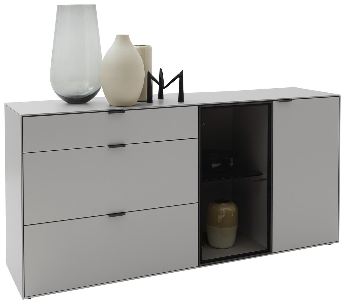 SIDEBOARD Grau  181,9/87,9/45,2 cm  - Schwarz/Grau, Design, Glas/Holz (181,9/87,9/45,2cm) - Dieter Knoll