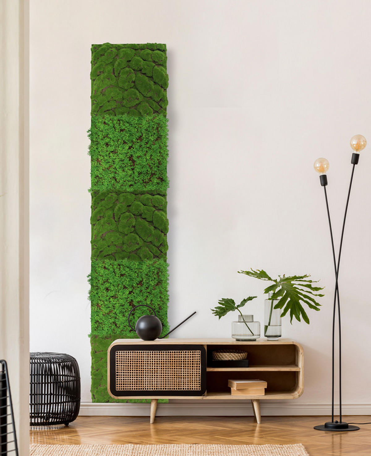 AKUSTIKPANEEL Modular Wall System Design Moos 52/52/2.6 cm  - Hellgrün, KONVENTIONELL, Naturmaterialien (52/52/2.6cm) - Jangal