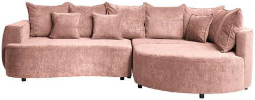 ECKSOFA in Chenille Rosa  - Schwarz/Rosa, Design, Kunststoff/Textil (307/194cm) - Carryhome