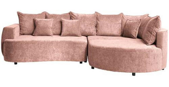 ECKSOFA Rosa Chenille  - Schwarz/Rosa, Design, Kunststoff/Textil (307/194cm) - Carryhome