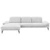 ECKSOFA in Chenille Weiss  - Weiss/Schwarz, Design, Textil/Metall (188/319cm) - Beldomo System