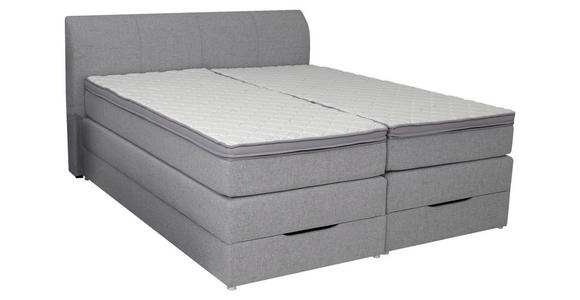 BOXSPRINGBETT 180/200 cm  in Silberfarben  - Silberfarben, KONVENTIONELL, Textil (180/200cm) - Carryhome