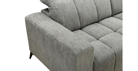 ECKSOFA Dunkelgrau Chenille  - Dunkelgrau/Schwarz, Design, Textil/Metall (293/214cm) - Xora