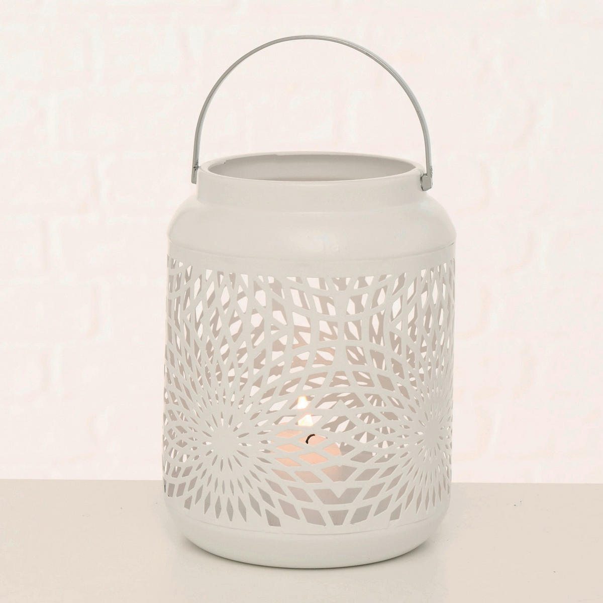 LJUSLYKTA - vit/beige, Basics, metall (14/14/17cm)