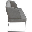 SITZBANK 205/91/66 cm Webstoff Anthrazit, Schwarz  - Anthrazit/Schwarz, Design, Textil/Metall (205/91/66cm) - Novel