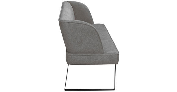 SITZBANK 205/91/66 cm Webstoff Anthrazit, Schwarz - Anthrazit/Schwarz, Design, Textil/Metall (205/91/66cm) - Novel