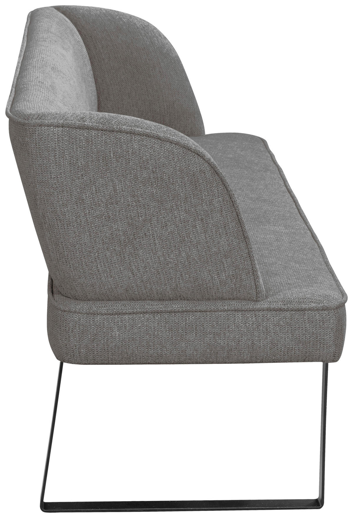 SITZBANK 205/91/66 cm Webstoff Anthrazit, Schwarz  - Anthrazit/Schwarz, Design, Textil/Metall (205/91/66cm) - Novel