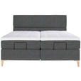 BOXSPRINGBETT 200/200 cm  in Grau  - Eichefarben/Grau, KONVENTIONELL, Holz/Textil (200/200cm) - Voleo