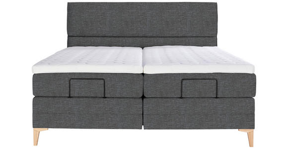 BOXSPRINGBETT 200/200 cm  in Grau  - Eichefarben/Grau, KONVENTIONELL, Holz/Textil (200/200cm) - Voleo