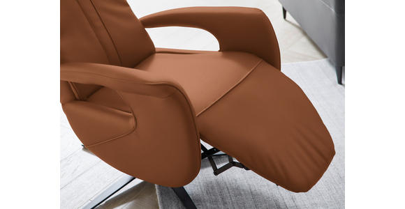 RELAXSESSEL in Leder Cognac - Cognac/Schwarz, Design, Leder/Metall (71/112/83cm) - Dieter Knoll
