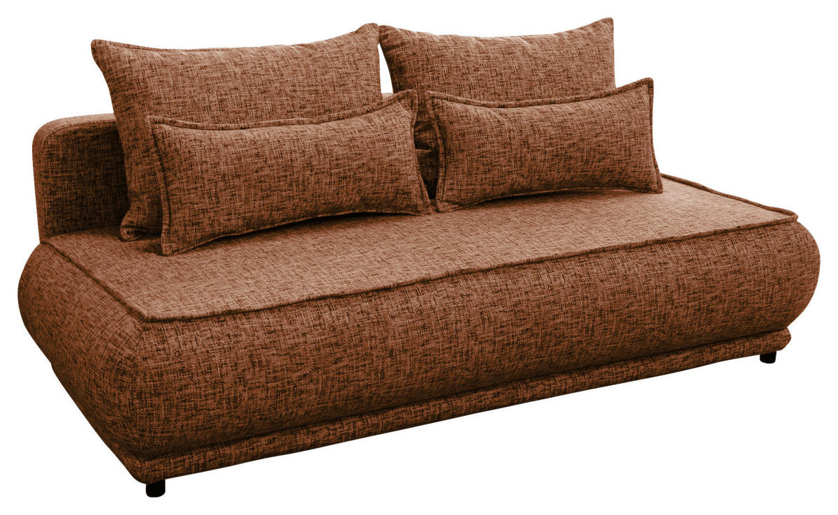 SCHLAFSOFA in Plüsch Rostfarben  - Rostfarben/Beige, Design, Kunststoff/Textil (214/96/105cm) - MID.YOU