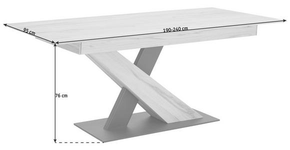 ESSTISCH in Holz, Metall 190/95/76 cm - Anthrazit/Buchefarben, Natur, Holz/Metall (190/95/76cm) - Valnatura
