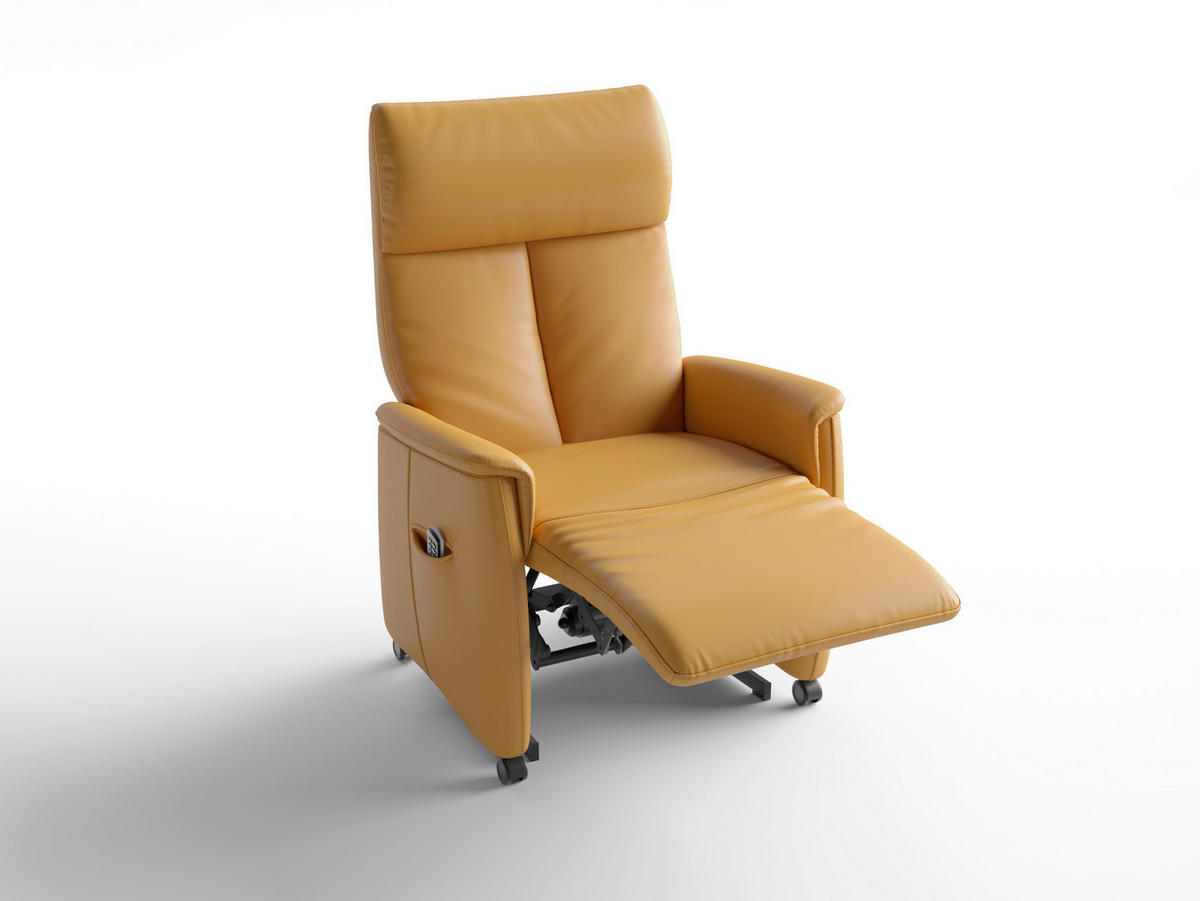 RELAXAČNÉ KRESLO, koža, kari žltá - čierna/kari žltá, Basics, koža/plast (76/112/84cm) - Sit & More