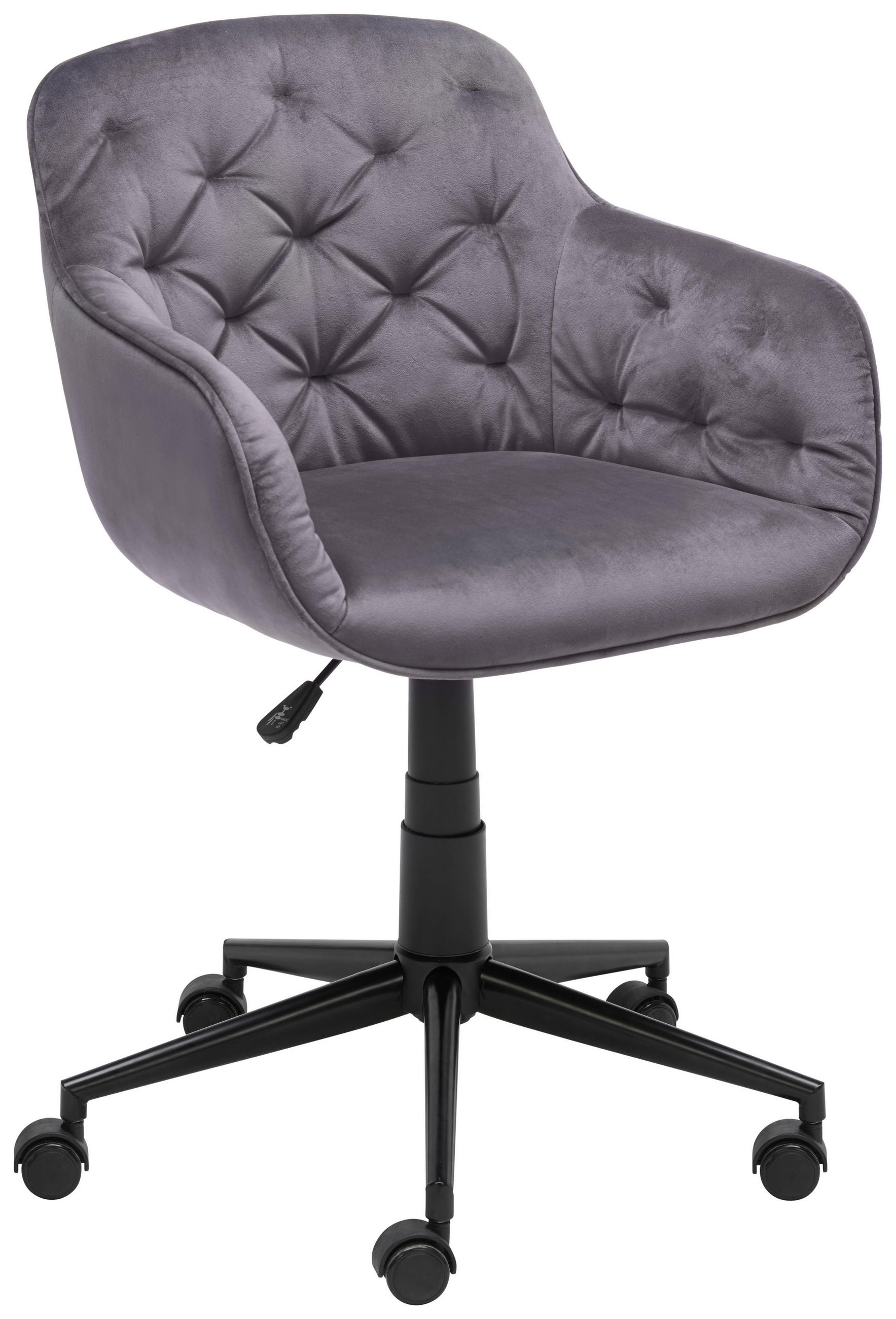 OTOČNÁ ŽIDLE, samet, šedá - šedá/černá, Trend, kov/textil (57/82-89/62cm) - Landscape