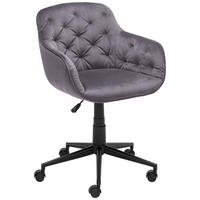 Scaun birou  catifea gri  - negru/gri, Trend, metal/textil (57/82-89/62cm) - Landscape