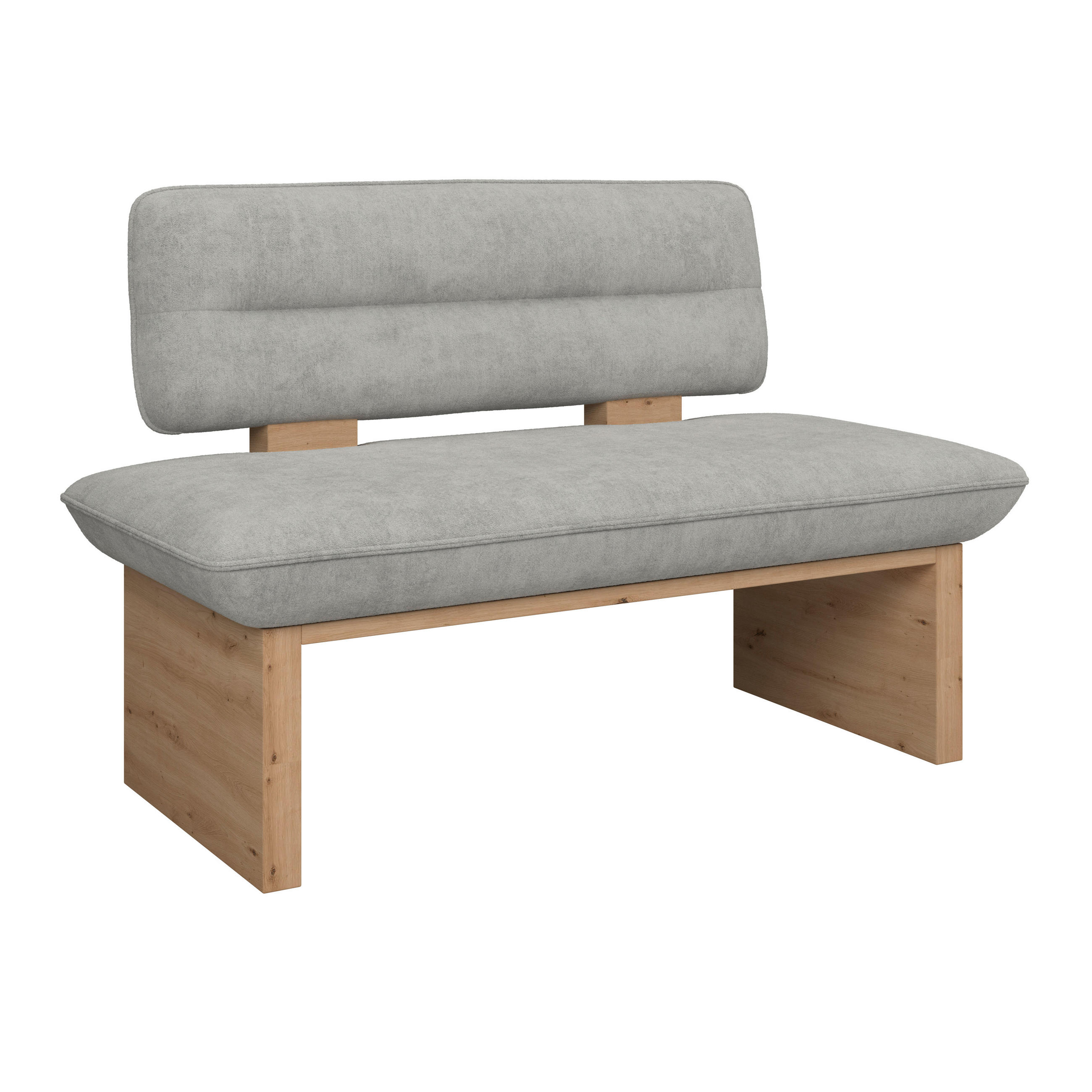 SITZBANK 160/87/67 cm Webstoff Hellgrau  - Eichefarben/Hellgrau, KONVENTIONELL, Textil (160/87/67cm) - James Wood