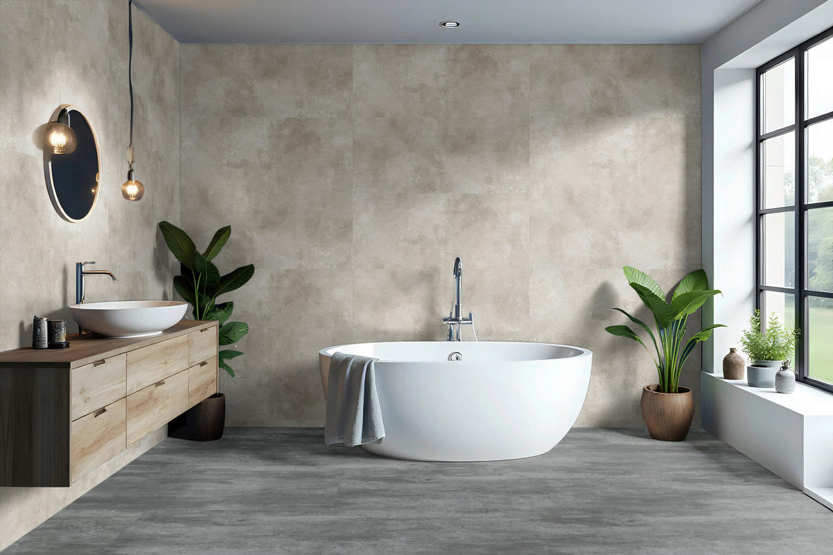 WANDPANEEL Revêt Design-Wandfliesen 3 Stück Beige  - Beige, MODERN, Kunststoff (120/60/0,37cm)