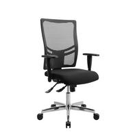 DREHSTUHL Netzbespannung Schwarz  - Chromfarben/Schwarz, Design, Kunststoff/Textil (47,5/100-109/48,5cm) - Dieter Knoll