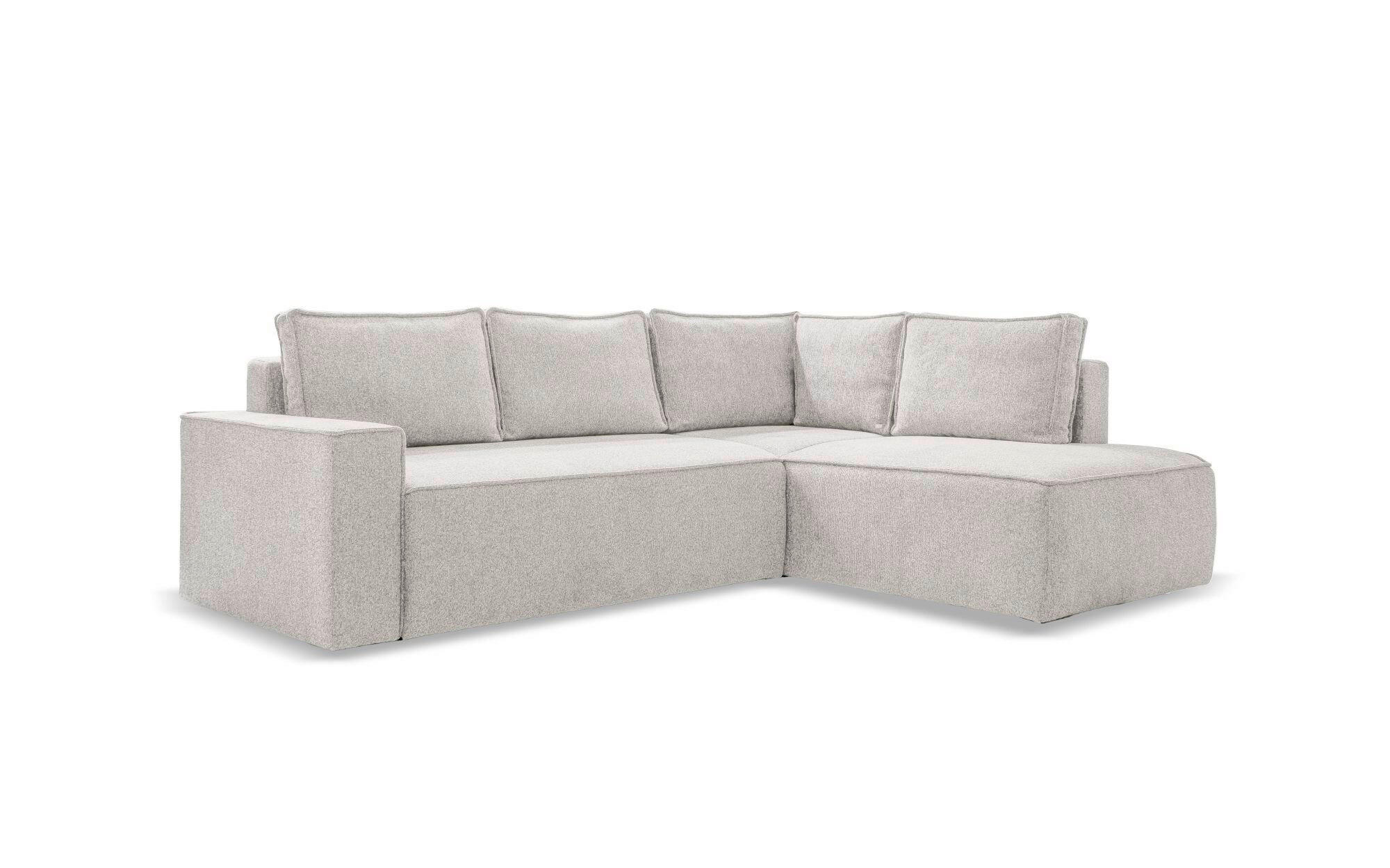 KUTNA GARNITURA tekstil  bež   - bijela/siva, Design, tekstil/plastika (247/194cm) - MID.YOU