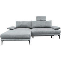 ECKSOFA Grau Webstoff  - Schwarz/Grau, Design, Textil/Metall (192/260cm) - MID.YOU