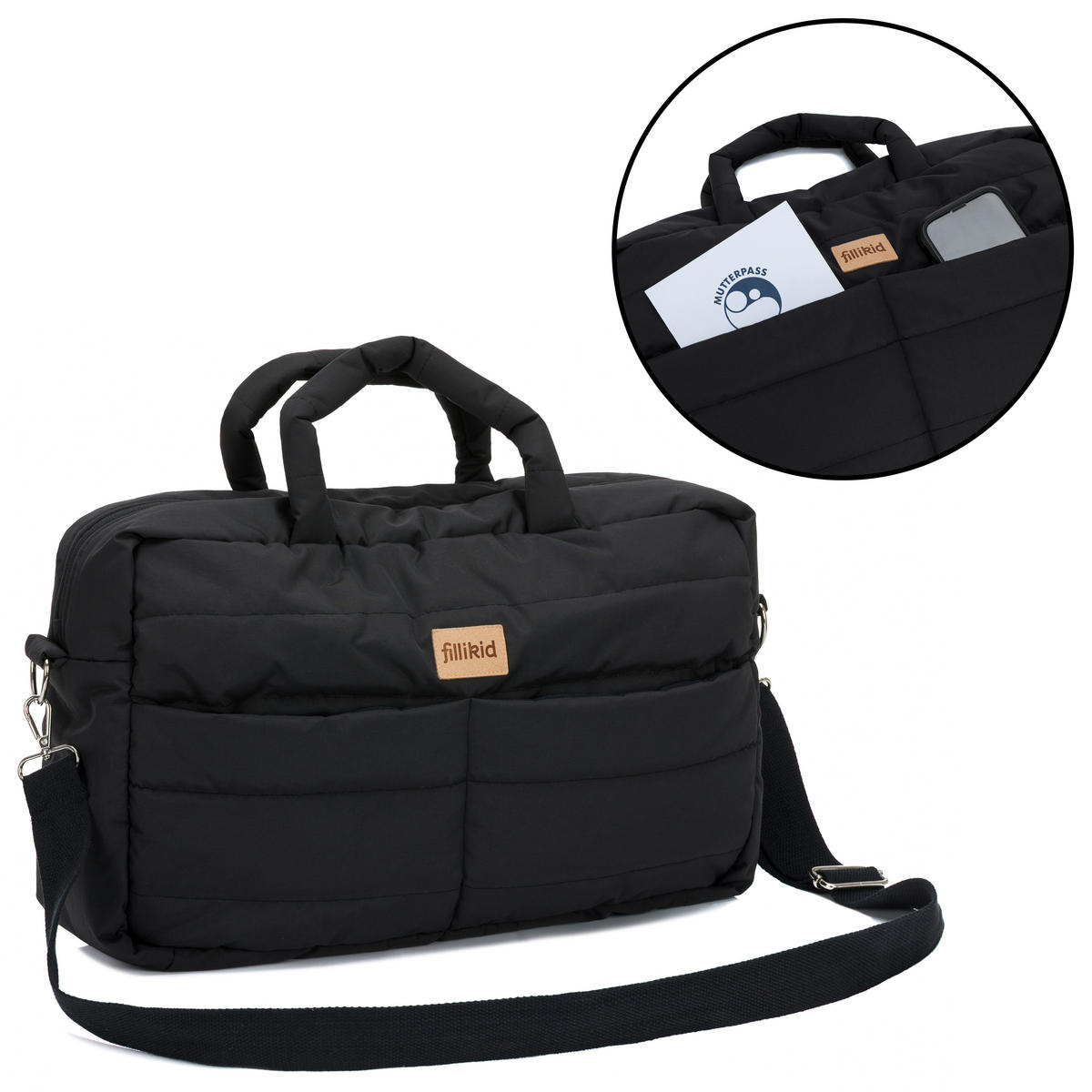 WICKELTASCHE  - Schwarz, Basics, Textil (43/28/14cm) - Fillikid