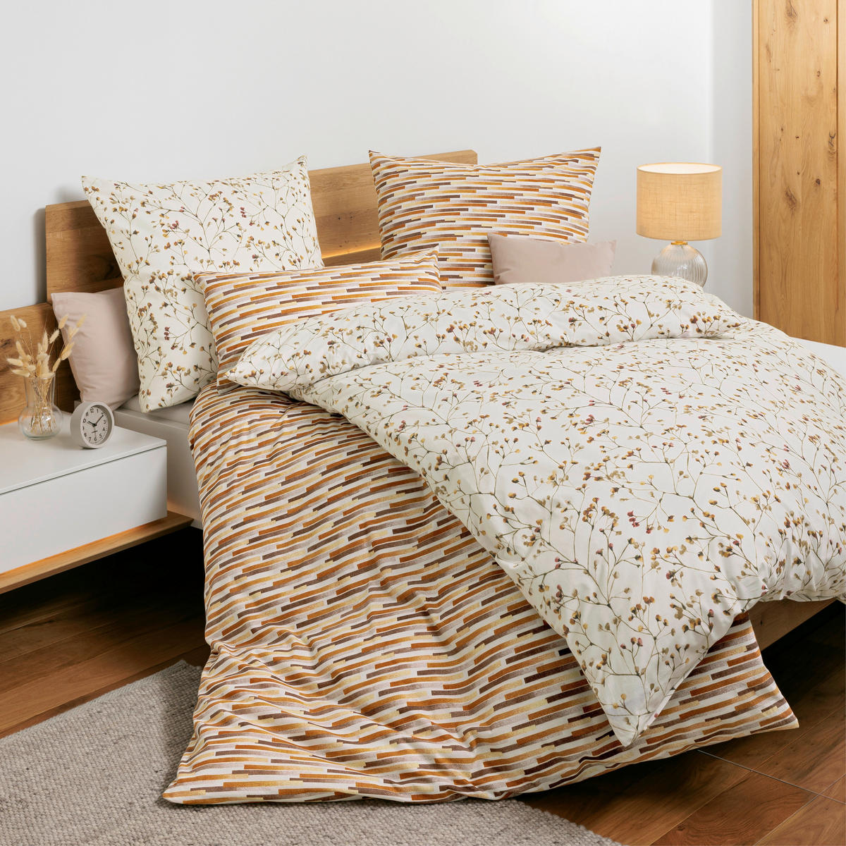 BETTWÄSCHE 2-teilig Cortina 155/200 cm  - Kupferfarben, Design, Textil (155/200cm) - Janine