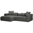 ECKSOFA in Flachgewebe Schwarz  170/280 cm  - Schwarz, KONVENTIONELL, Kunststoff/Textil (170/280cm) - Carryhome