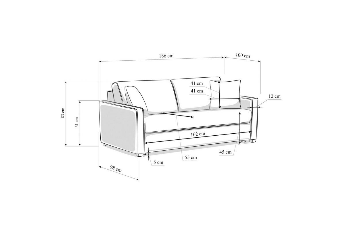 SCHLAFSOFA Sola in Webstoff Olivgrün  - Schwarz/Olivgrün, Design, Kunststoff/Textil (186/83/100cm) - Xora