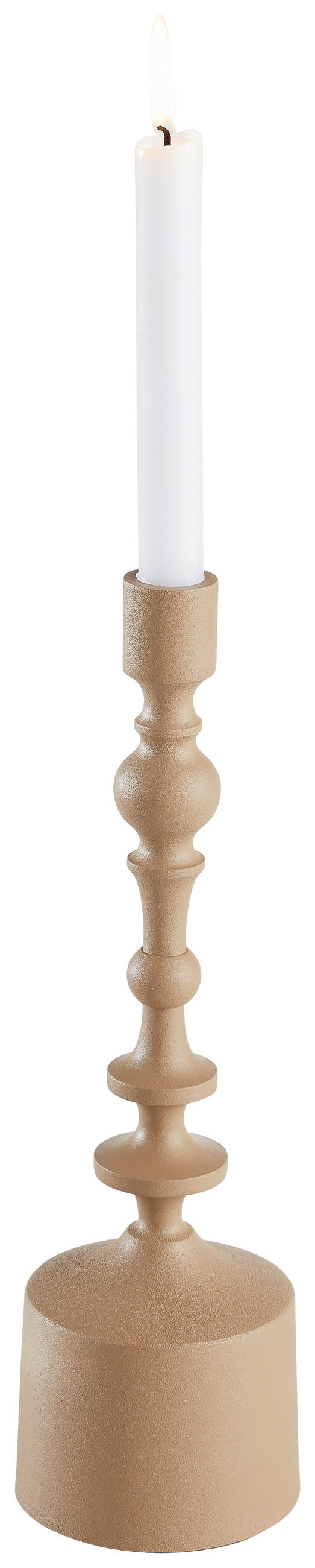 KERZENHALTER - Sandfarben, Basics, Metall (10/34cm) - Light & Living