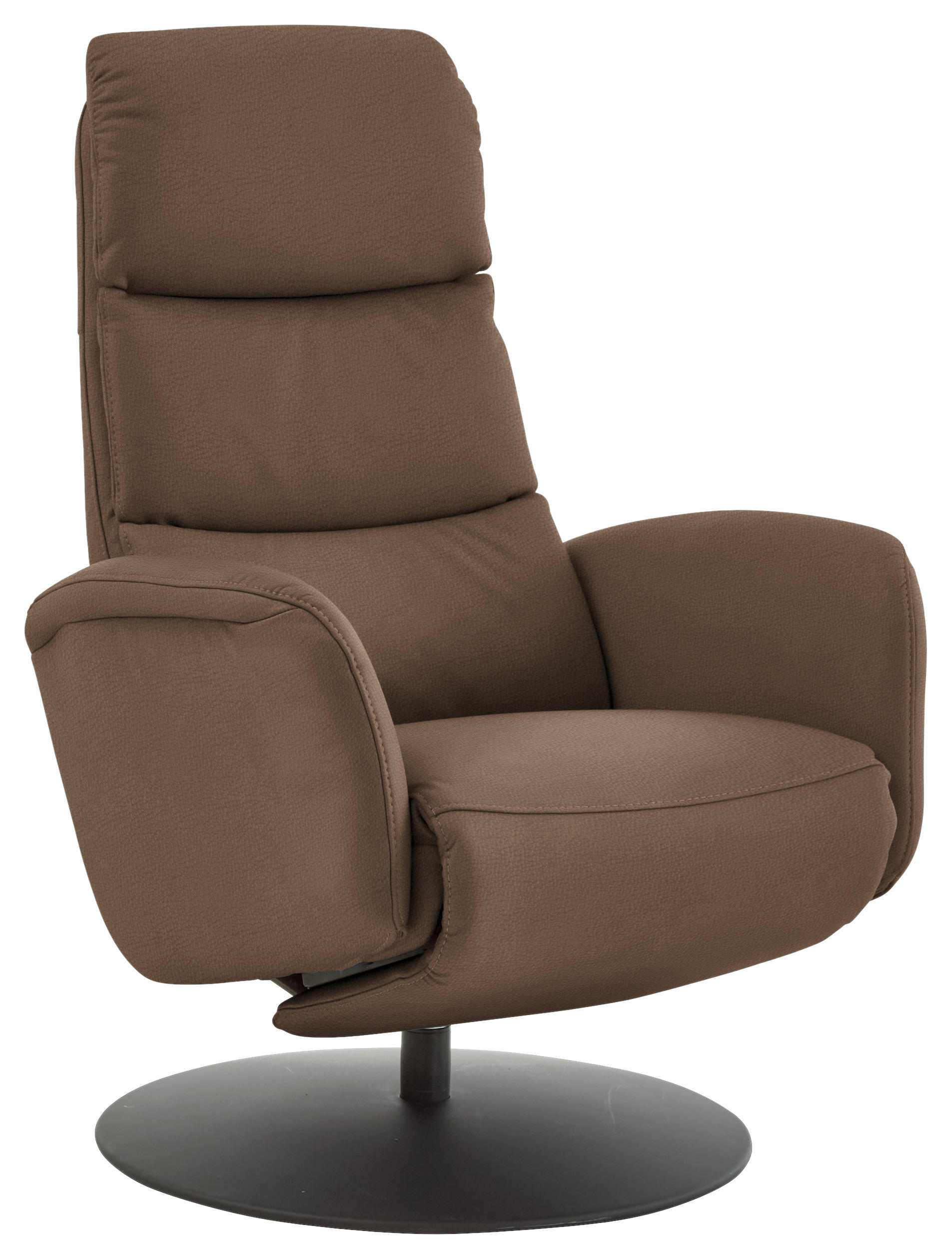 RELAXSESSEL in Leder Graubraun  - Graubraun/Schwarz, Design, Leder/Metall (76/108/86cm) - Dieter Knoll
