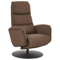 RELAXSESSEL in Leder Graubraun  - Graubraun/Schwarz, Design, Leder/Metall (76/108/86cm) - Dieter Knoll