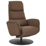 RELAXSESSEL in Leder Graubraun  - Graubraun/Schwarz, Design, Leder/Metall (76/108/86cm) - Dieter Knoll