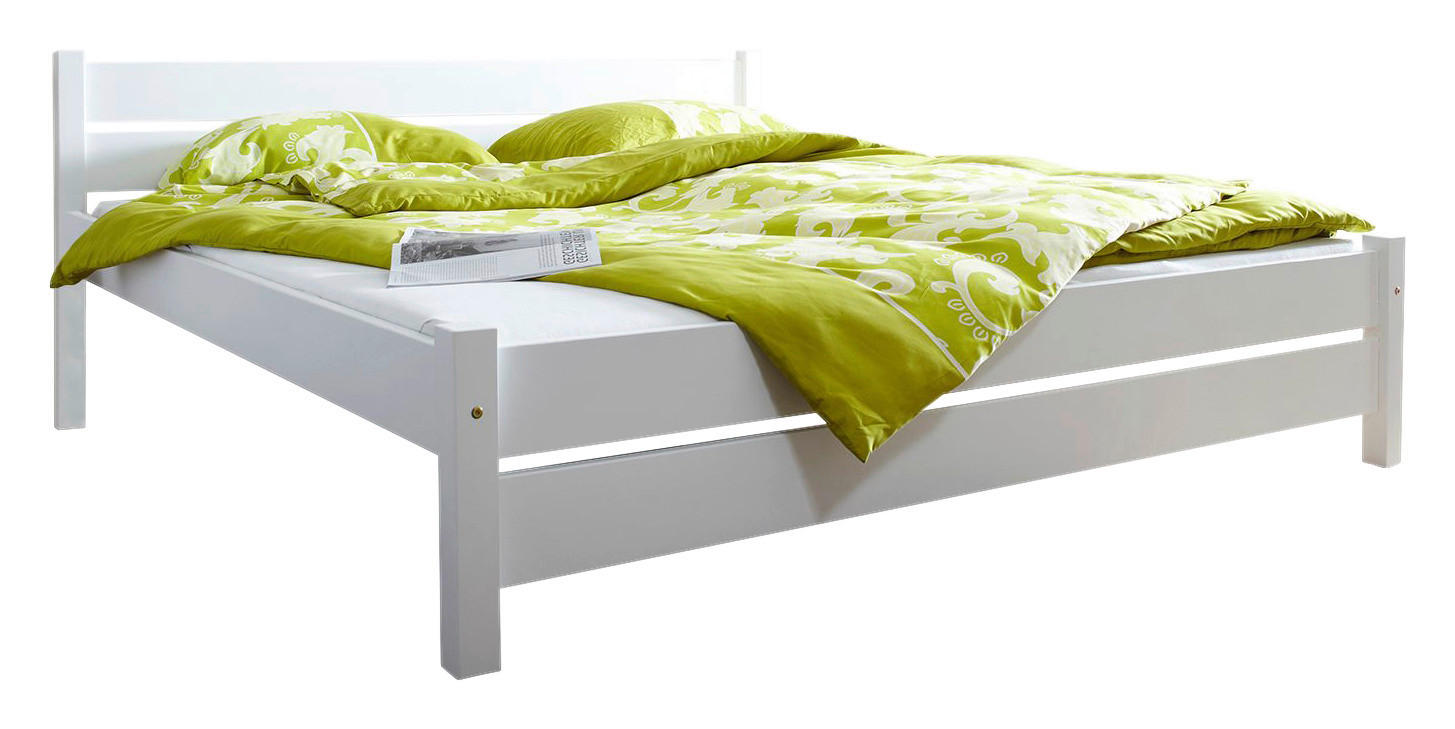Bett "Bora", 140/200 cm  in Weiss   - Weiss, Natur, Holz (140/200cm) - MID.YOU