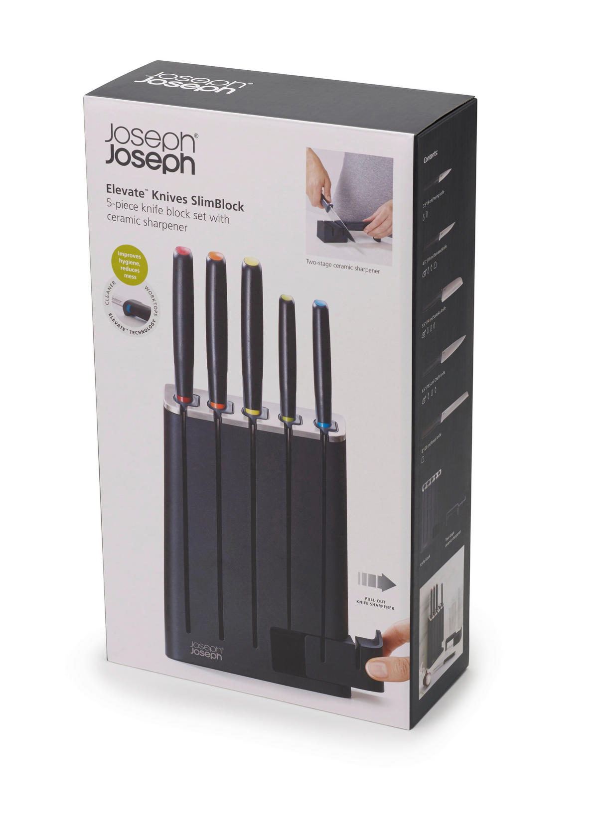 MESSERBLOCK  - Schwarz, Basics, Kunststoff/Metall (16,8/7,5/35,7cm) - Joseph Joseph