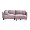 ECKSOFA Rosa Velours  - Schwarz/Rosa, Design, Holz/Textil (235/165cm) - Ti'me