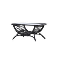 LOUNGETISCH 95/61/49 cm Holz, Glas  - Klar/Schwarz, MODERN, Glas/Holz (95/61/49cm) - Gardenson