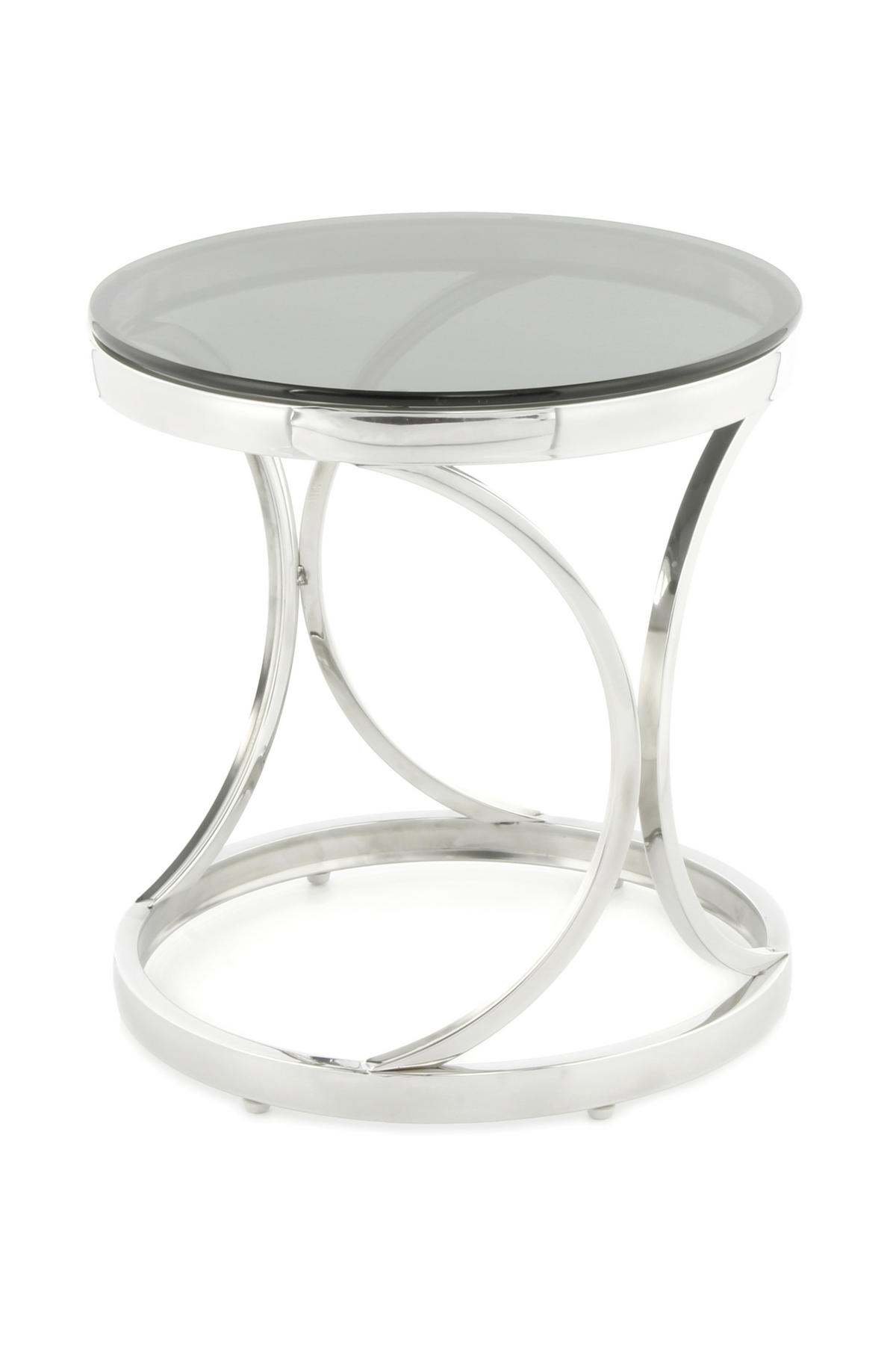 BEISTELLTISCH in Metall, Glas 40/40/42 cm  - Silberfarben/Schwarz, Basics, Glas/Metall (40/40/42cm) - Kayoom