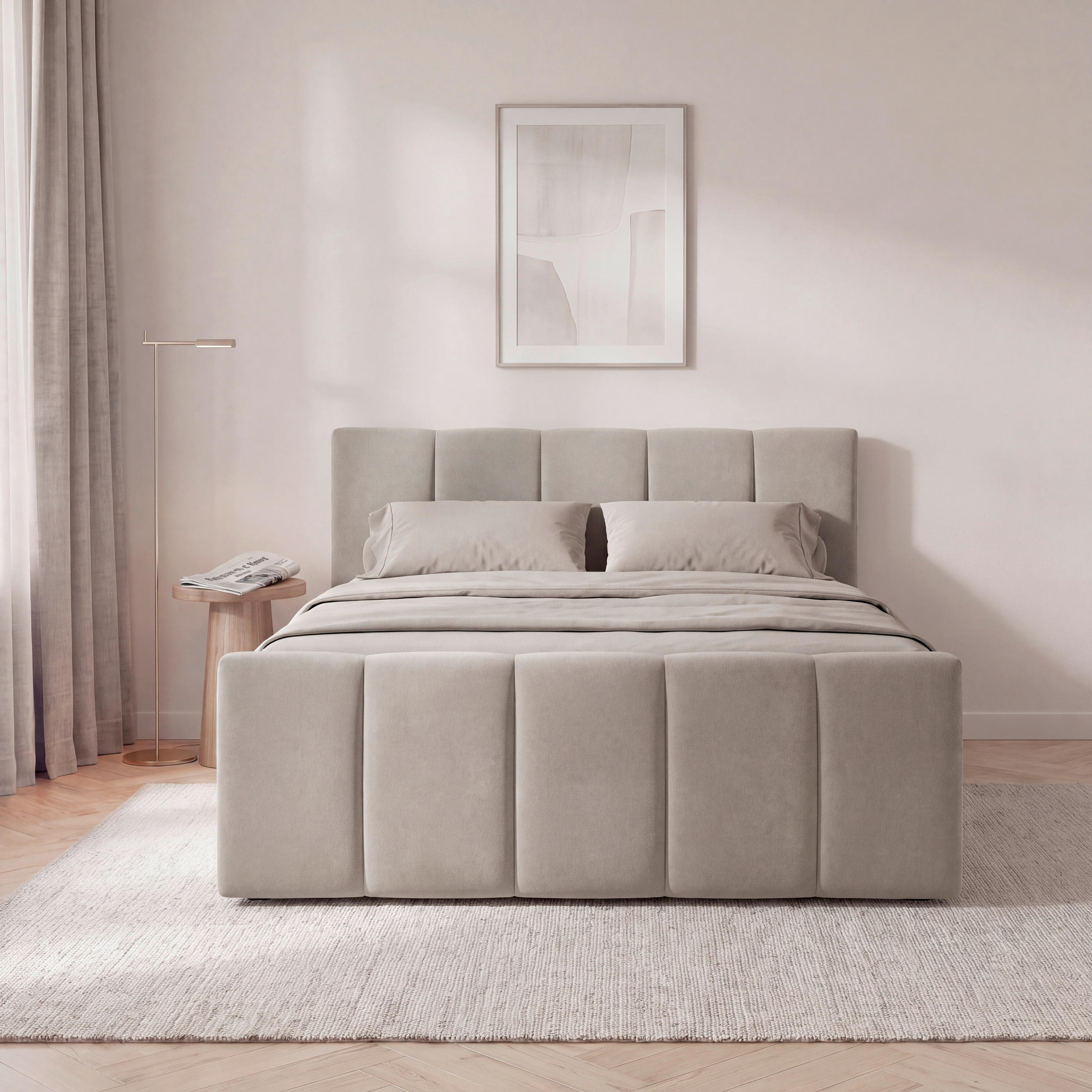 BOXSPRINGBETT 160/200 cm  in Schlammfarben  - Schlammfarben/Schwarz, Basics, Kunststoff/Textil (160/200cm) - Boxxx