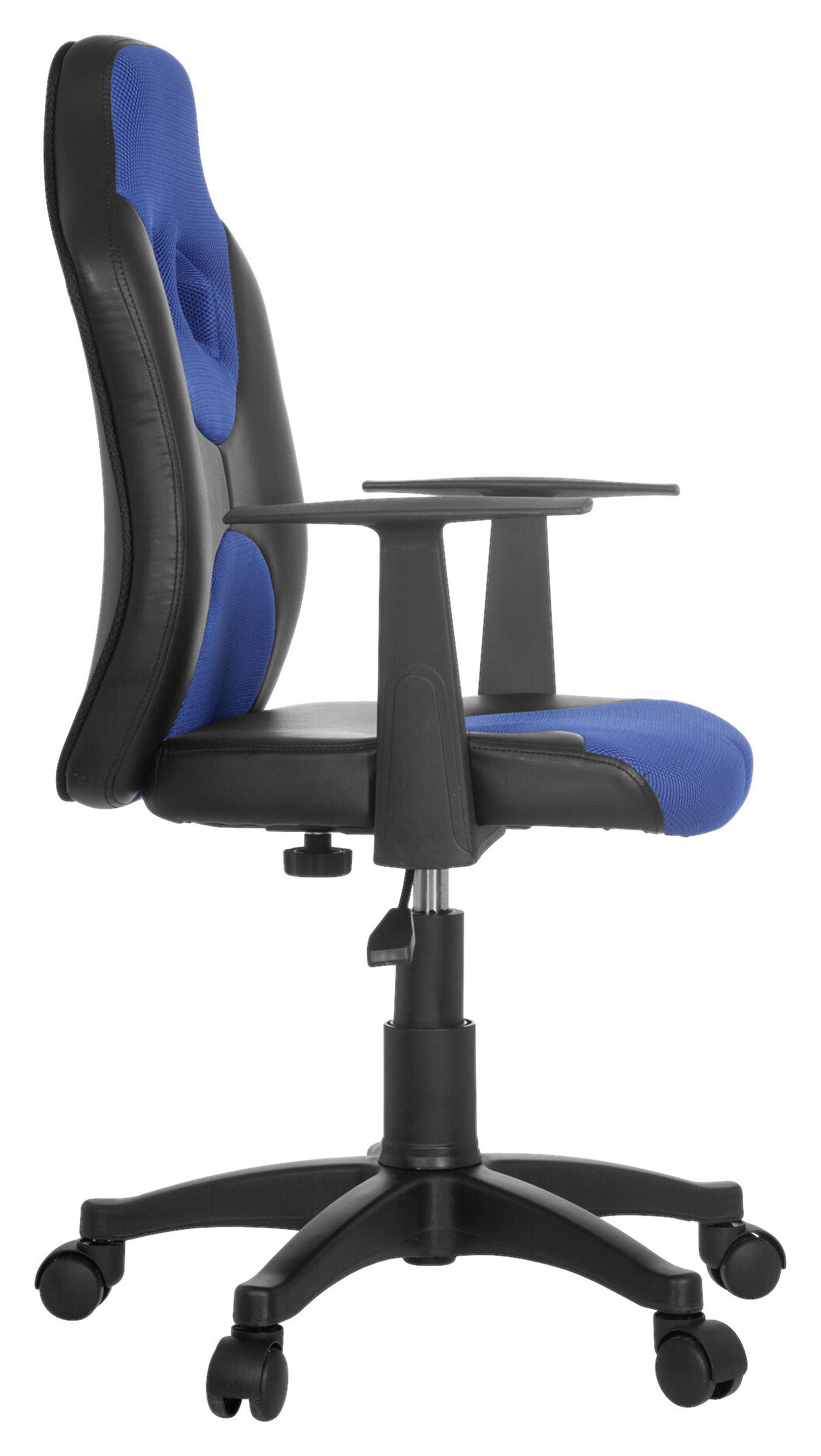 OTOČNÁ ŽIDLE PRO MLÁDEŽ, modrá, černá - modrá/černá, Basics, plast (54/90-100/48cm) - MID.YOU