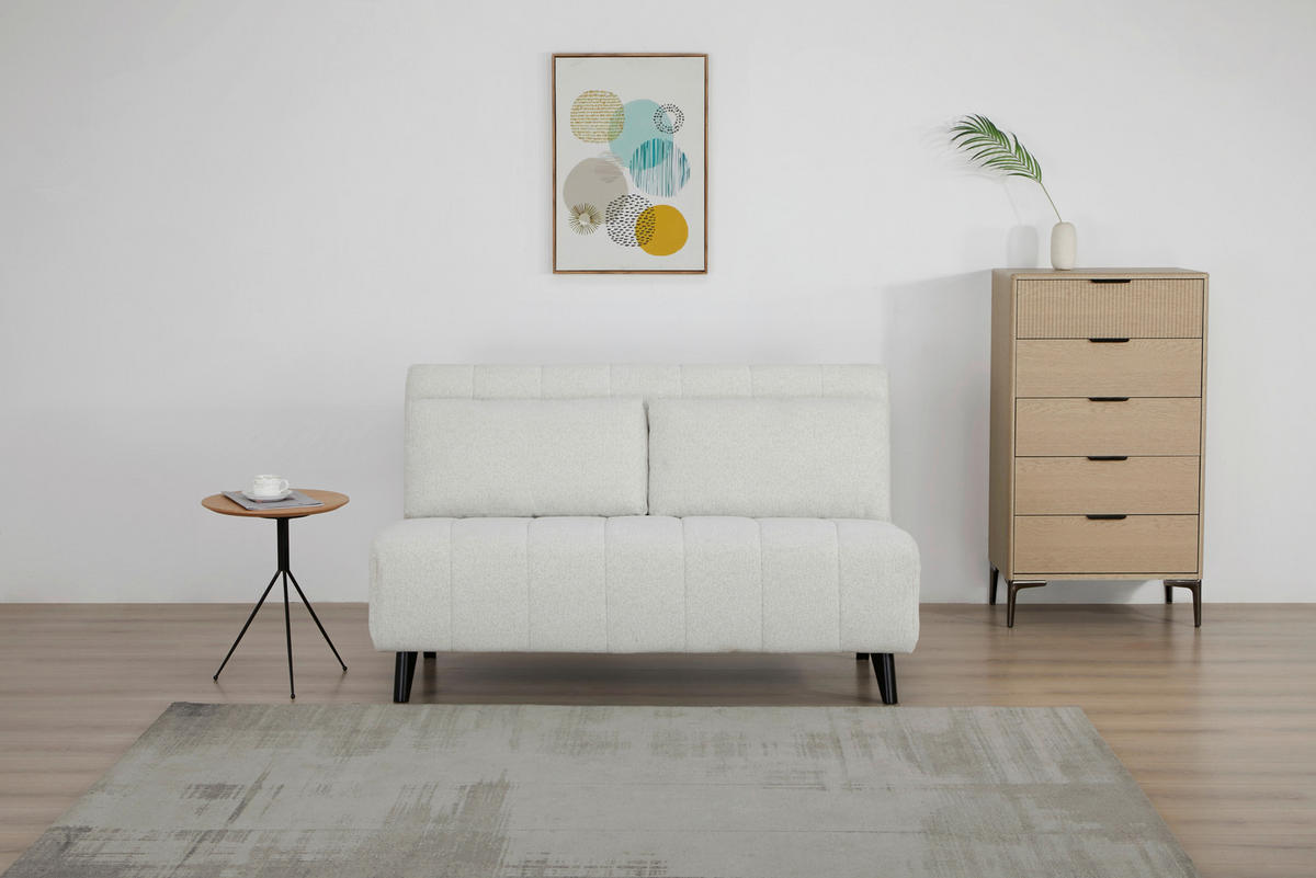SCHLAFSOFA Webstoff Weiß  - Schwarz/Weiß, Design, Holz/Textil (143/82/88cm) - Carryhome