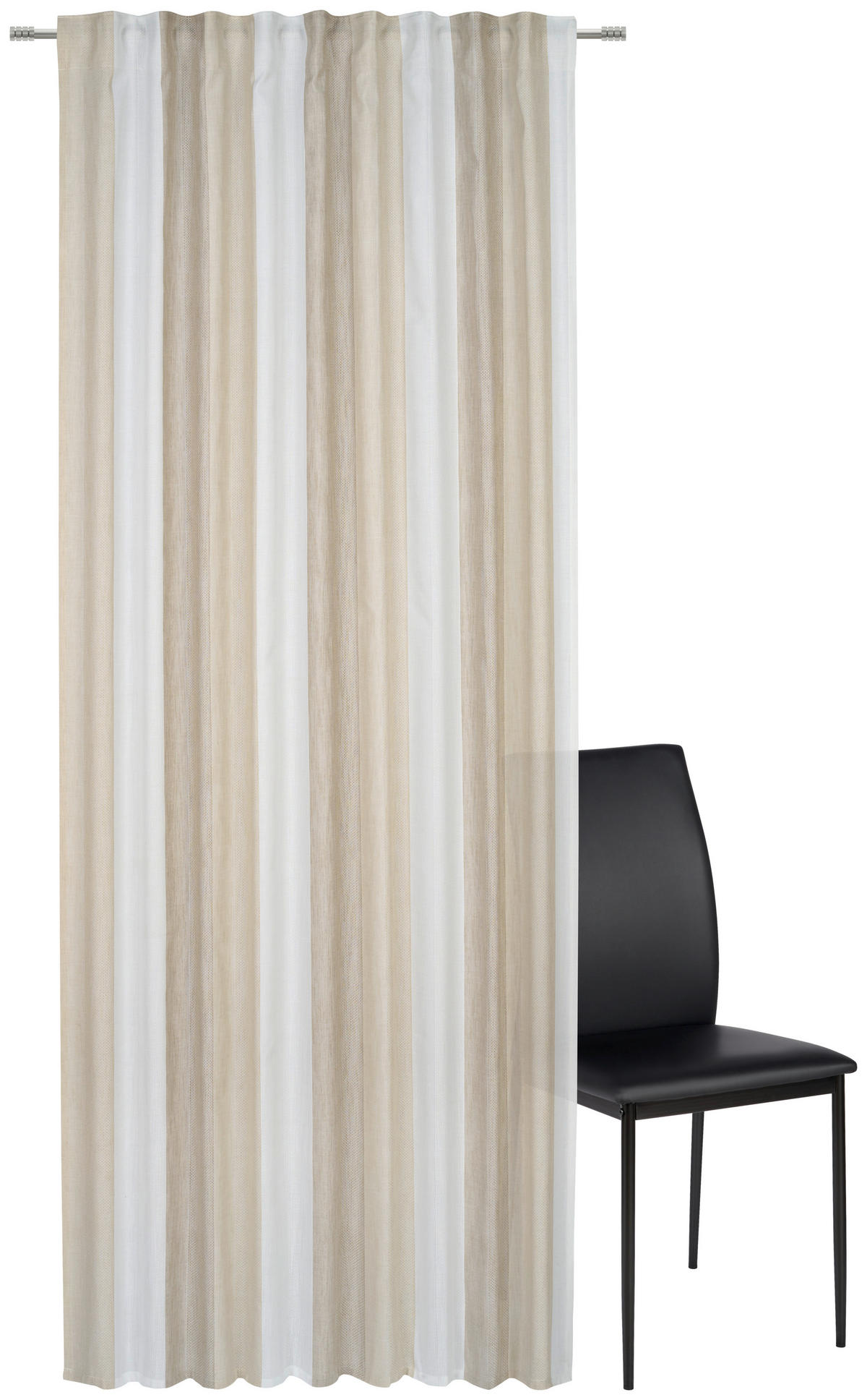 KOMBINOVANA ZAVESA bela, svetlobraon - bela/svetlobraon, Dizajnerski, tekstil (140/245cm) - Esposa