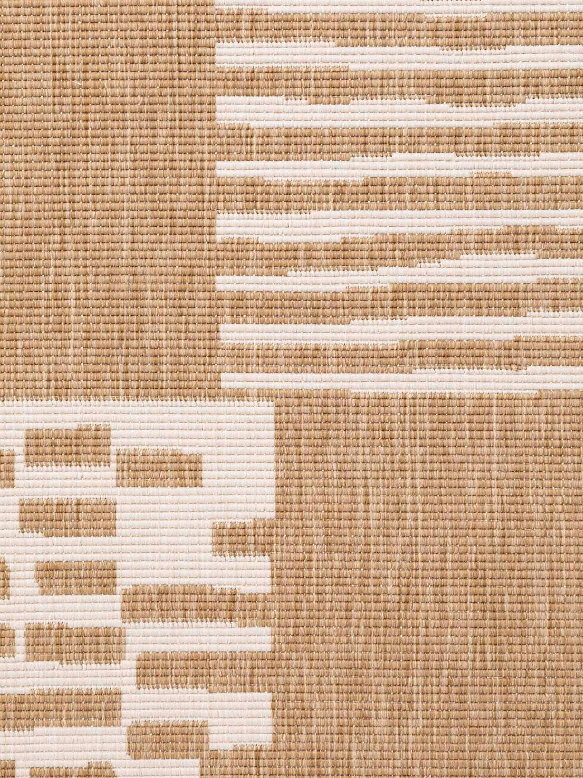 FLACHWEBETEPPICH 160/230 cm Haringey Weiß, Sandfarben  - Sandfarben/Weiß, Design, Kunststoff (160/230cm)