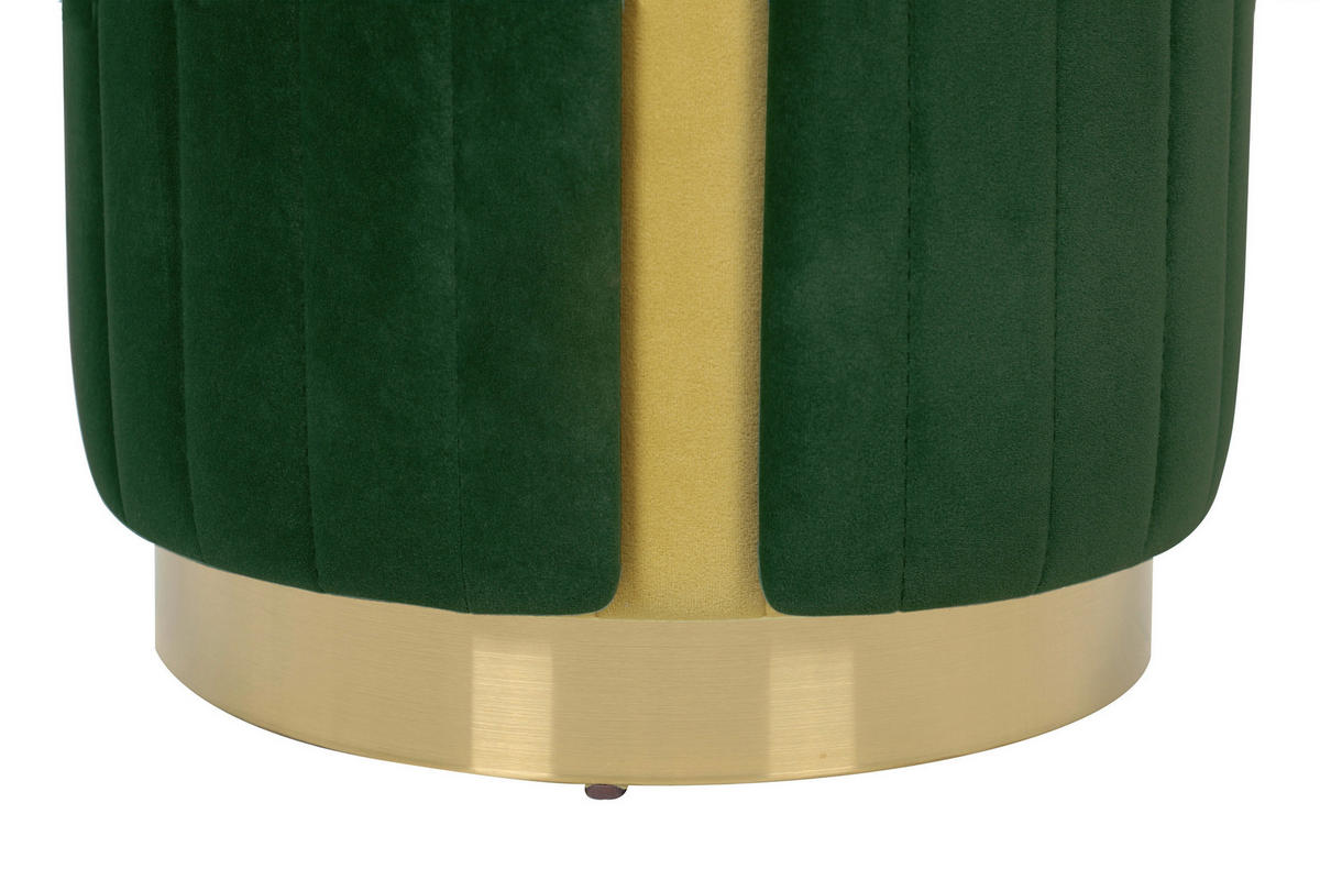 HOCKER Struktur Grün, Currygelb  - Currygelb/Goldfarben, Design, Textil/Metall (40/45cm) - Kayoom