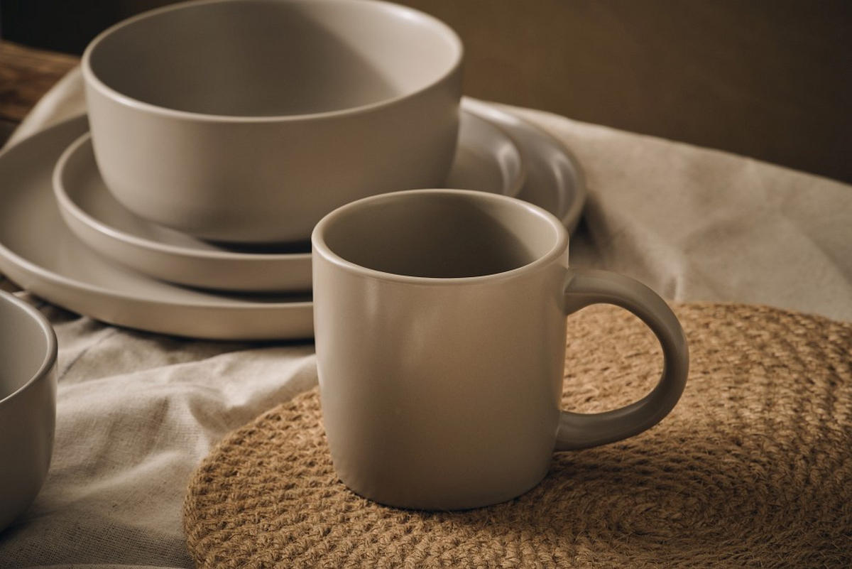 KOMBISERVICE Taupe Salerno 16-teilig 4 Personen  - Taupe, Trend, Keramik - Novel